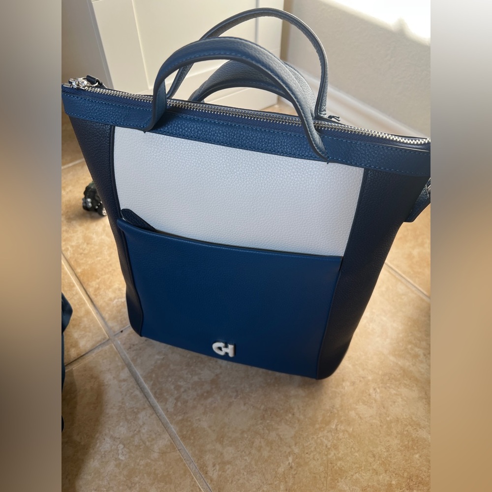 Cole Haan Blue and White Backpack
